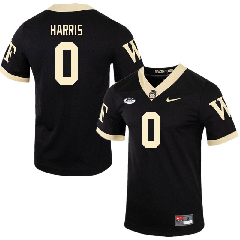 Men-Youth #0 Brendon Harris Wake Forest Demon Deacons 2023 College Football Jerseys Stitched Sale-Bl